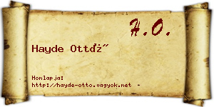 Hayde Ottó névjegykártya